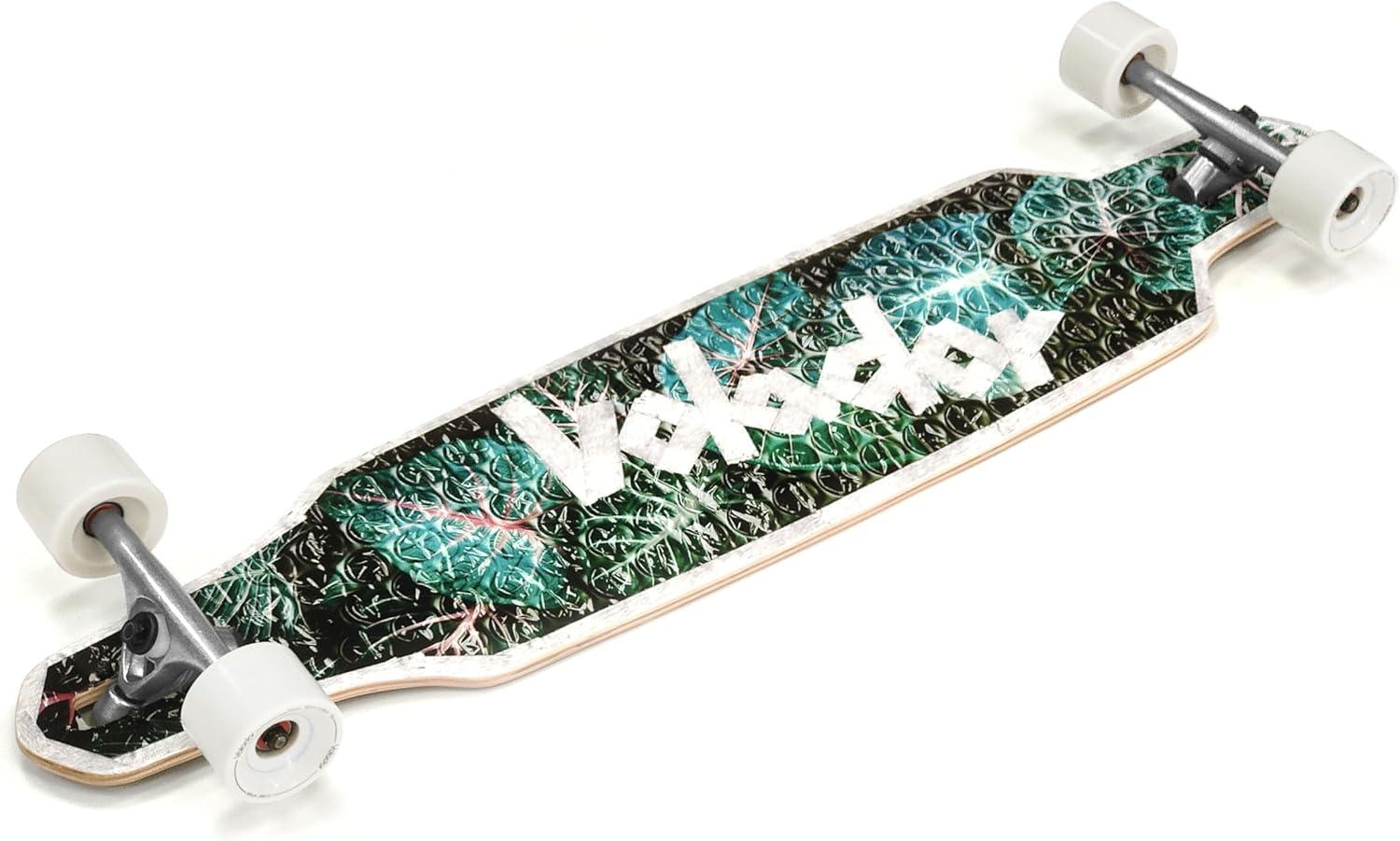 VOLADOR Urban Freeride Pro Longboard Cruiser 40inch | Canadian Maple Wood Deck & Forged Reverse Kingpin Truck | Drop Through Longboard Complete Setup for Urban Commuting(Vague)