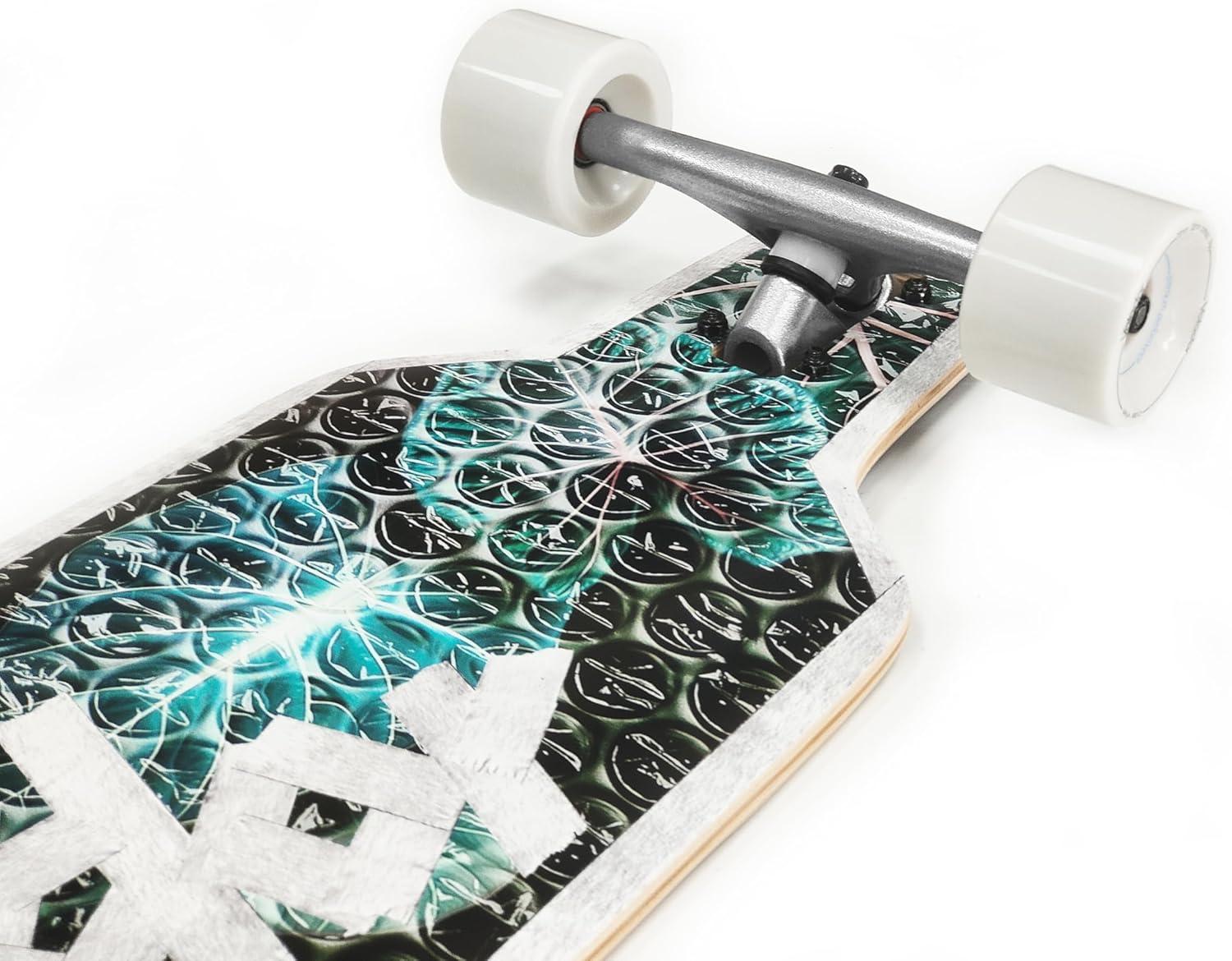 VOLADOR Urban Freeride Pro Longboard Cruiser 40inch | Canadian Maple Wood Deck & Forged Reverse Kingpin Truck | Drop Through Longboard Complete Setup for Urban Commuting(Vague)