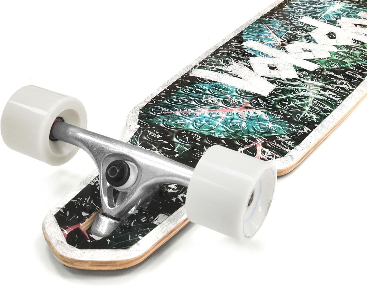 VOLADOR Urban Freeride Pro Longboard Cruiser 40inch | Canadian Maple Wood Deck & Forged Reverse Kingpin Truck | Drop Through Longboard Complete Setup for Urban Commuting(Vague)