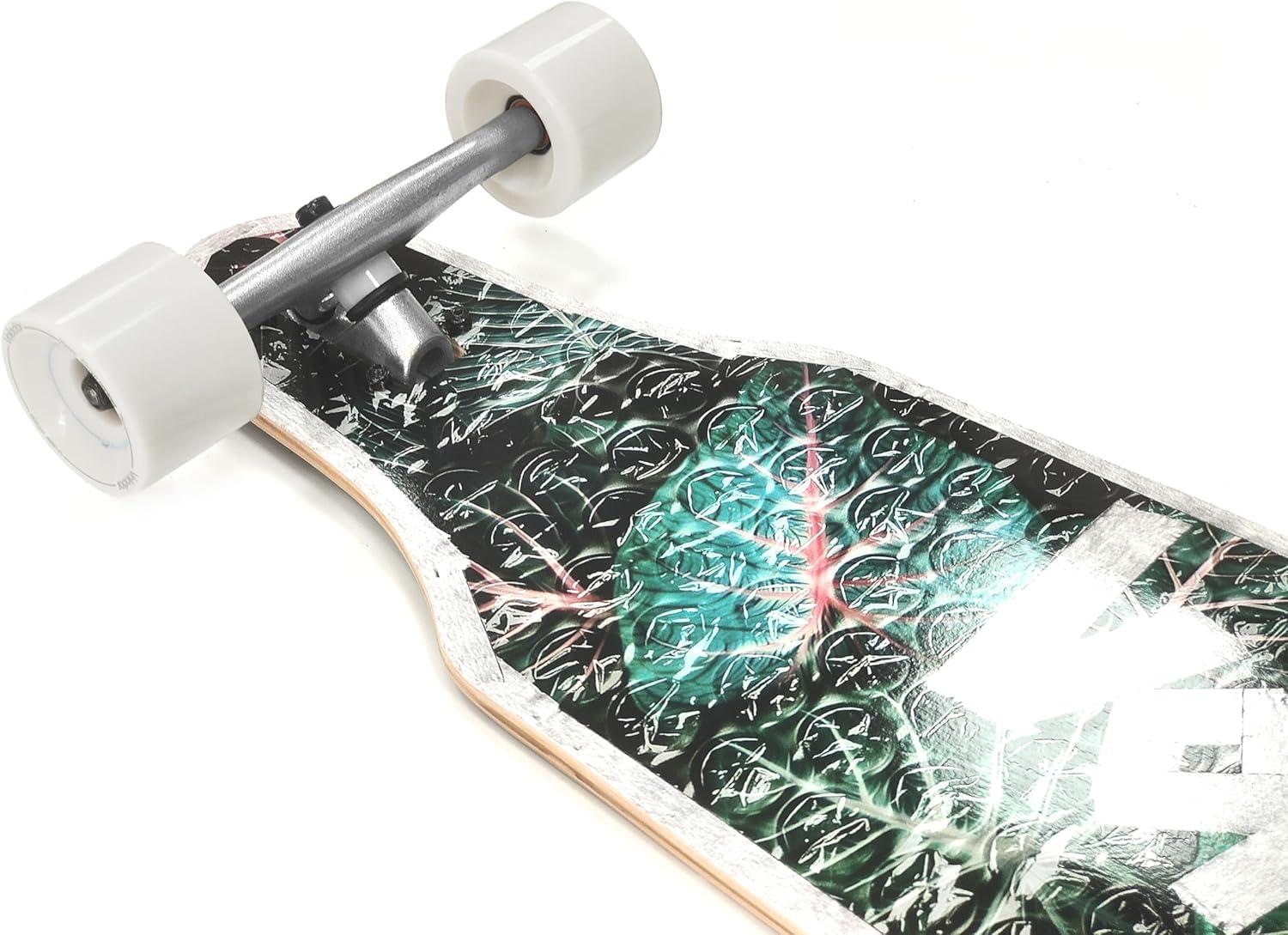 VOLADOR Urban Freeride Pro Longboard Cruiser 40inch | Canadian Maple Wood Deck & Forged Reverse Kingpin Truck | Drop Through Longboard Complete Setup for Urban Commuting(Vague)