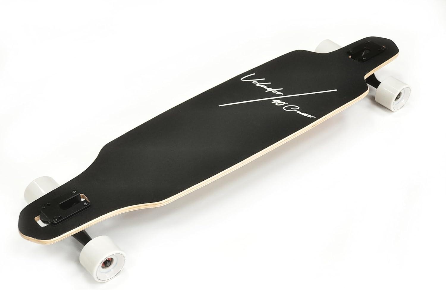 VOLADOR Urban Freeride Pro Longboard Cruiser 40inch | Canadian Maple Wood Deck & Forged Reverse Kingpin Truck | Drop Through Longboard Complete Setup for Urban Commuting(Vague)