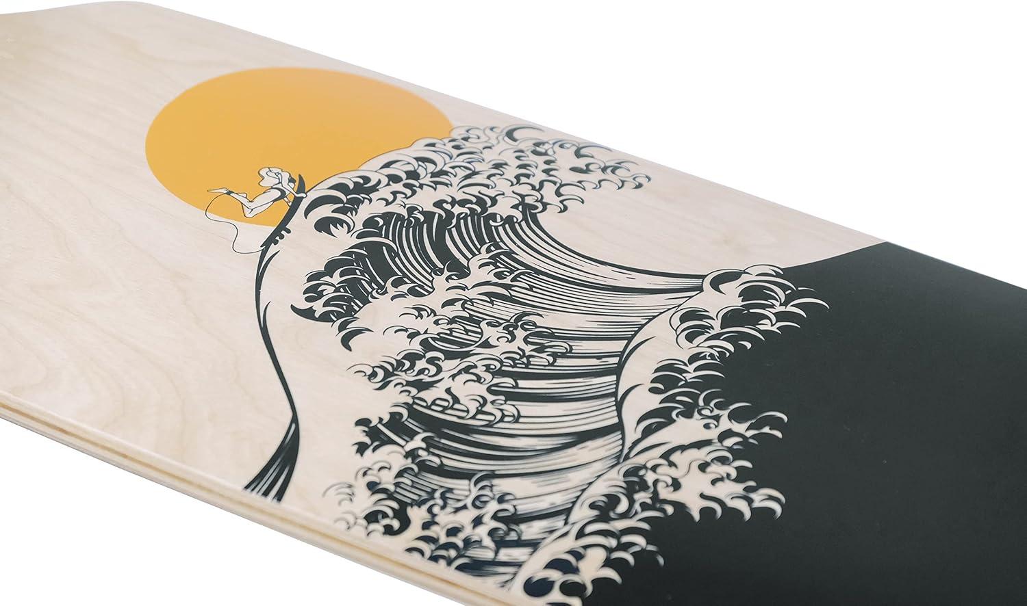 VOLADOR Urban Freeride Pro Longboard Cruiser 40inch | Canadian Maple Wood Deck & Forged Reverse Kingpin Truck | Drop Through Longboard Complete Setup for Urban Commuting(Kanagawa)