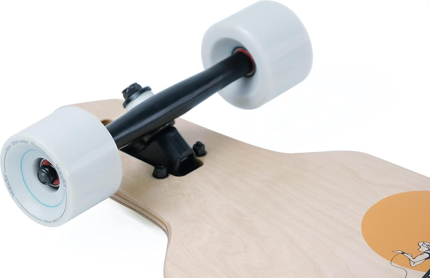 VOLADOR Urban Freeride Pro Longboard Cruiser 40inch | Canadian Maple Wood Deck & Forged Reverse Kingpin Truck | Drop Through Longboard Complete Setup for Urban Commuting(Kanagawa)
