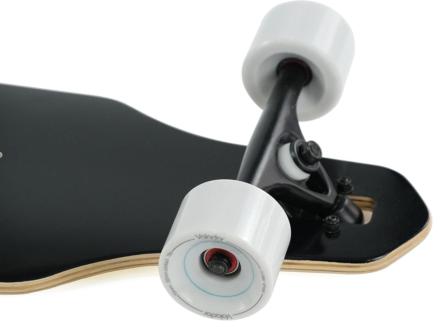 VOLADOR Urban Freeride Pro Longboard Cruiser 40inch | Canadian Maple Wood Deck & Forged Reverse Kingpin Truck | Drop Through Longboard Complete Setup for Urban Commuting(Kanagawa)