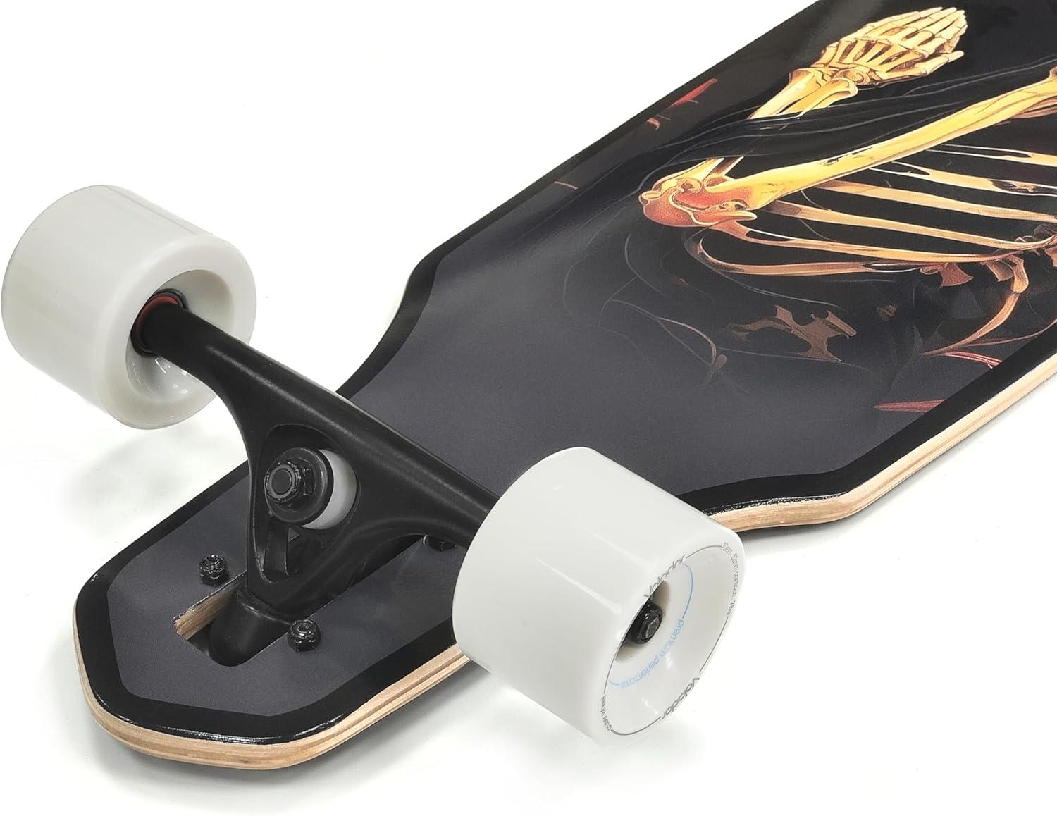 VOLADOR Urban Freeride Pro Longboard Cruiser 40inch | Canadian Maple Wood Deck & Forged Reverse Kingpin Truck | Drop Through Longboard Complete Setup for Urban Commuting(Prayer)
