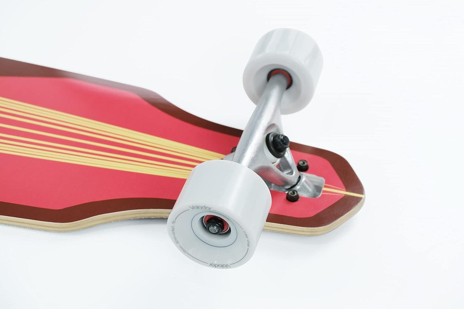 VOLADOR Urban Freeride Pro Longboard Cruiser 40inch | Canadian Maple Wood Deck & Forged Reverse Kingpin Truck | Drop Through Longboard Complete Setup for Urban Commuting(Sword)