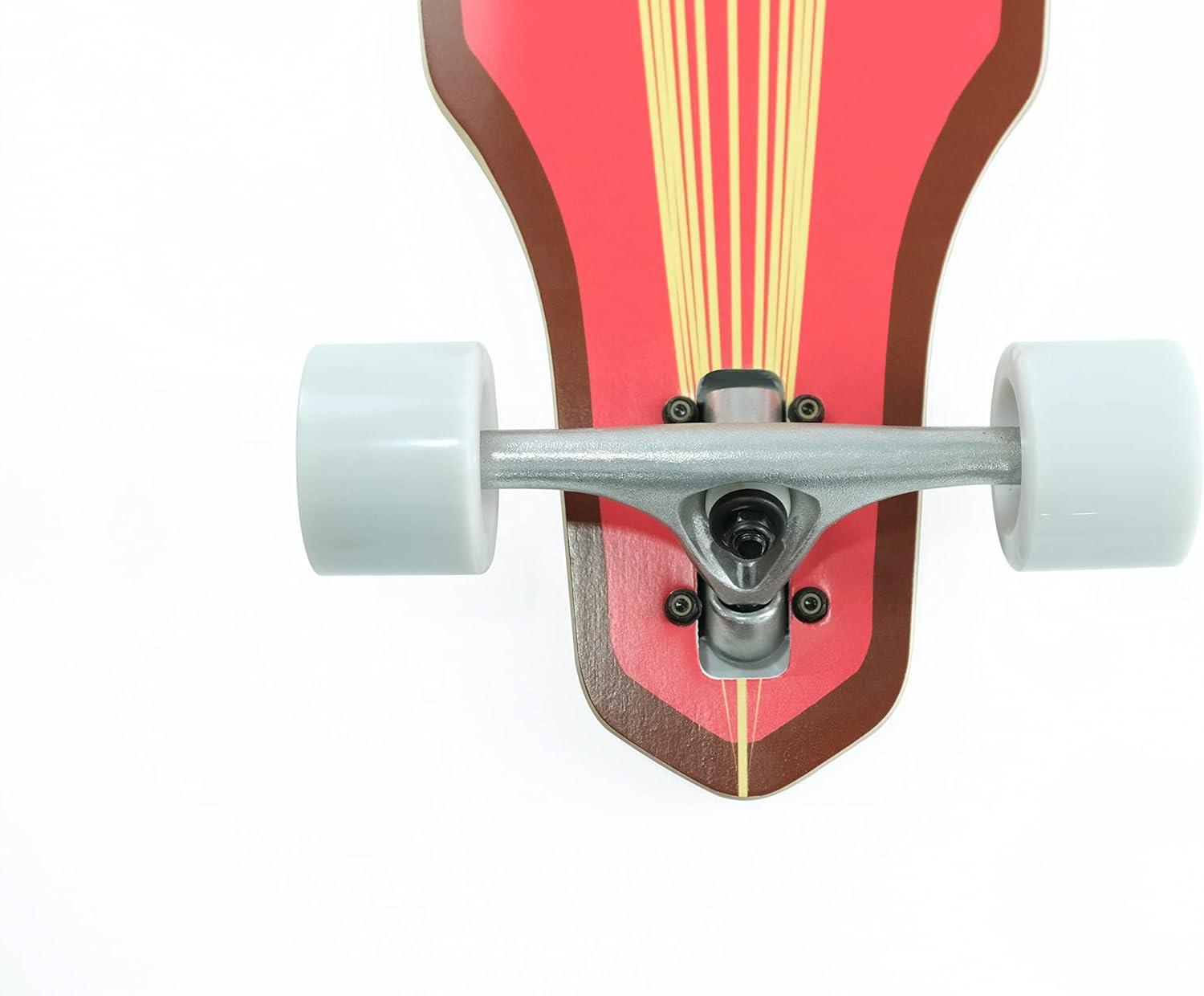 VOLADOR Urban Freeride Pro Longboard Cruiser 40inch | Canadian Maple Wood Deck & Forged Reverse Kingpin Truck | Drop Through Longboard Complete Setup for Urban Commuting(Sword)
