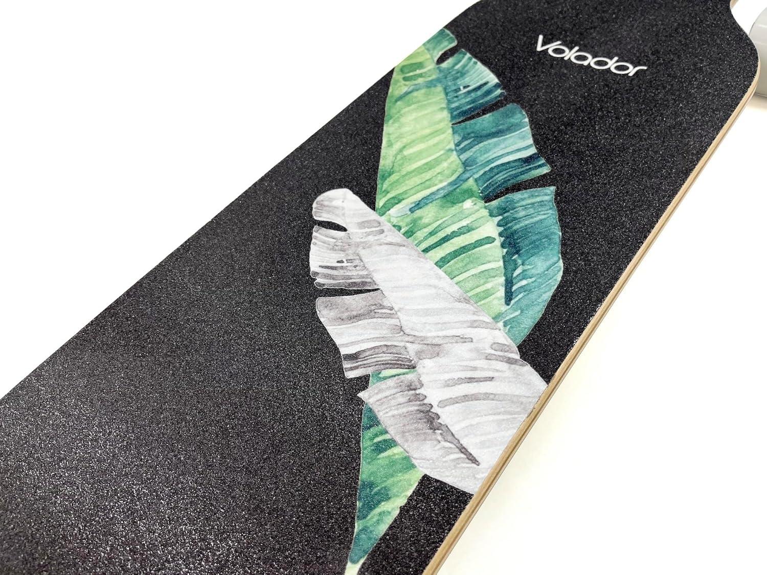VOLADOR Urban Freeride Pro Longboard| Adaptive Cruiser 42inch| North America Maple| Camber Concave Drop Through Longboard Complete| Setup for Urban Commuting(Banana Tree)