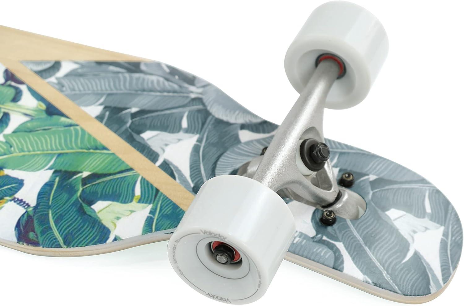 VOLADOR Urban Freeride Pro Longboard| Adaptive Cruiser 42inch| North America Maple| Camber Concave Drop Through Longboard Complete| Setup for Urban Commuting(Banana Tree)