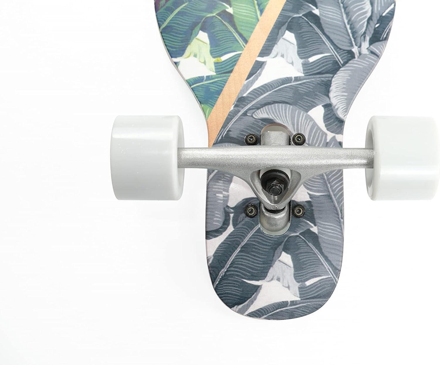 VOLADOR Urban Freeride Pro Longboard| Adaptive Cruiser 42inch| North America Maple| Camber Concave Drop Through Longboard Complete| Setup for Urban Commuting(Banana Tree)