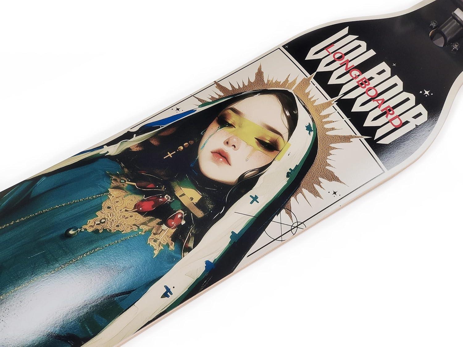 VOLADOR Urban Freeride Pro Longboard| Adaptive Cruiser 42inch| North America Maple| Camber Concave Drop Through Longboard Complete| Setup for Urban Commuting(Mary)