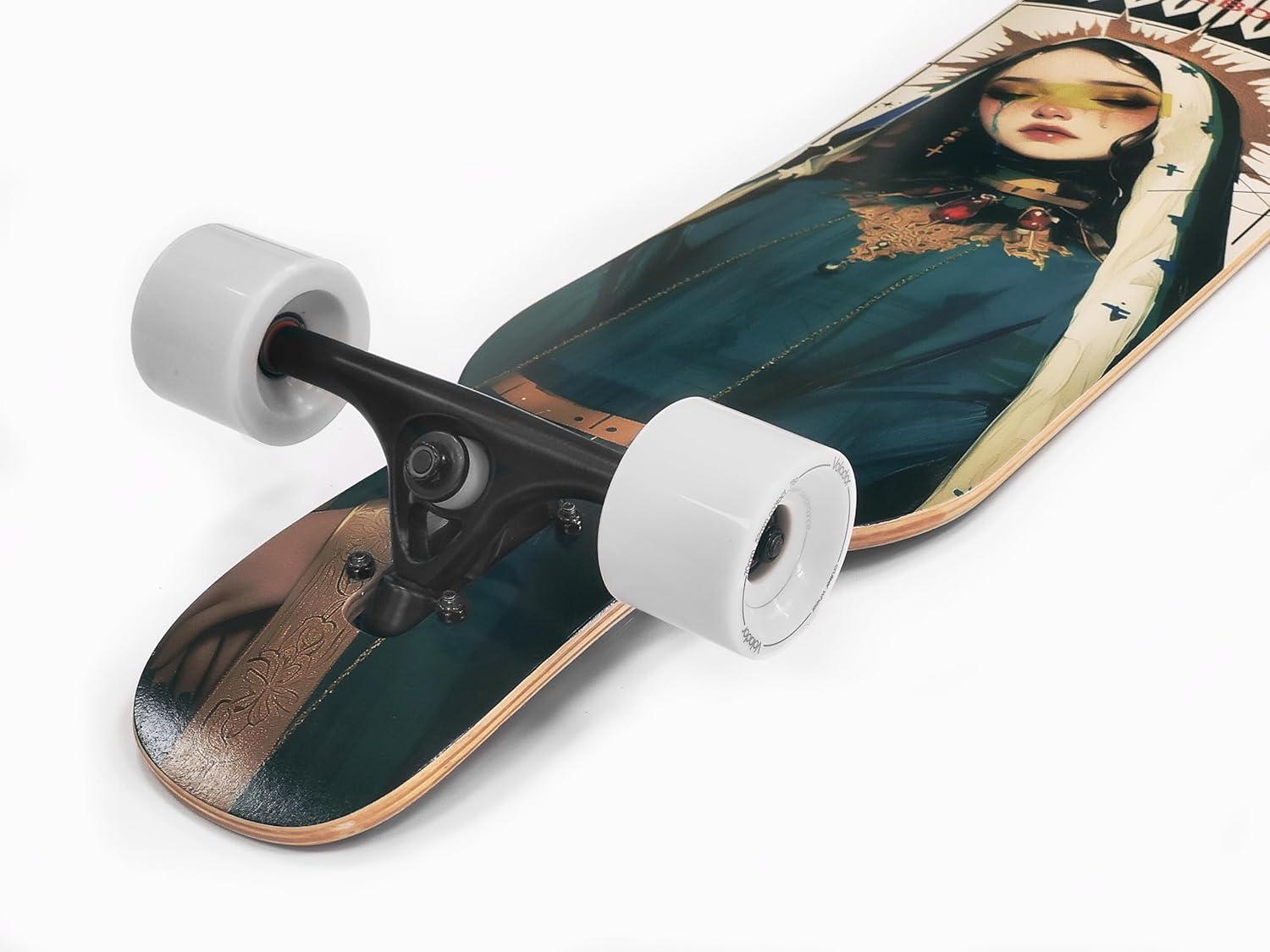 VOLADOR Urban Freeride Pro Longboard| Adaptive Cruiser 42inch| North America Maple| Camber Concave Drop Through Longboard Complete| Setup for Urban Commuting(Mary)