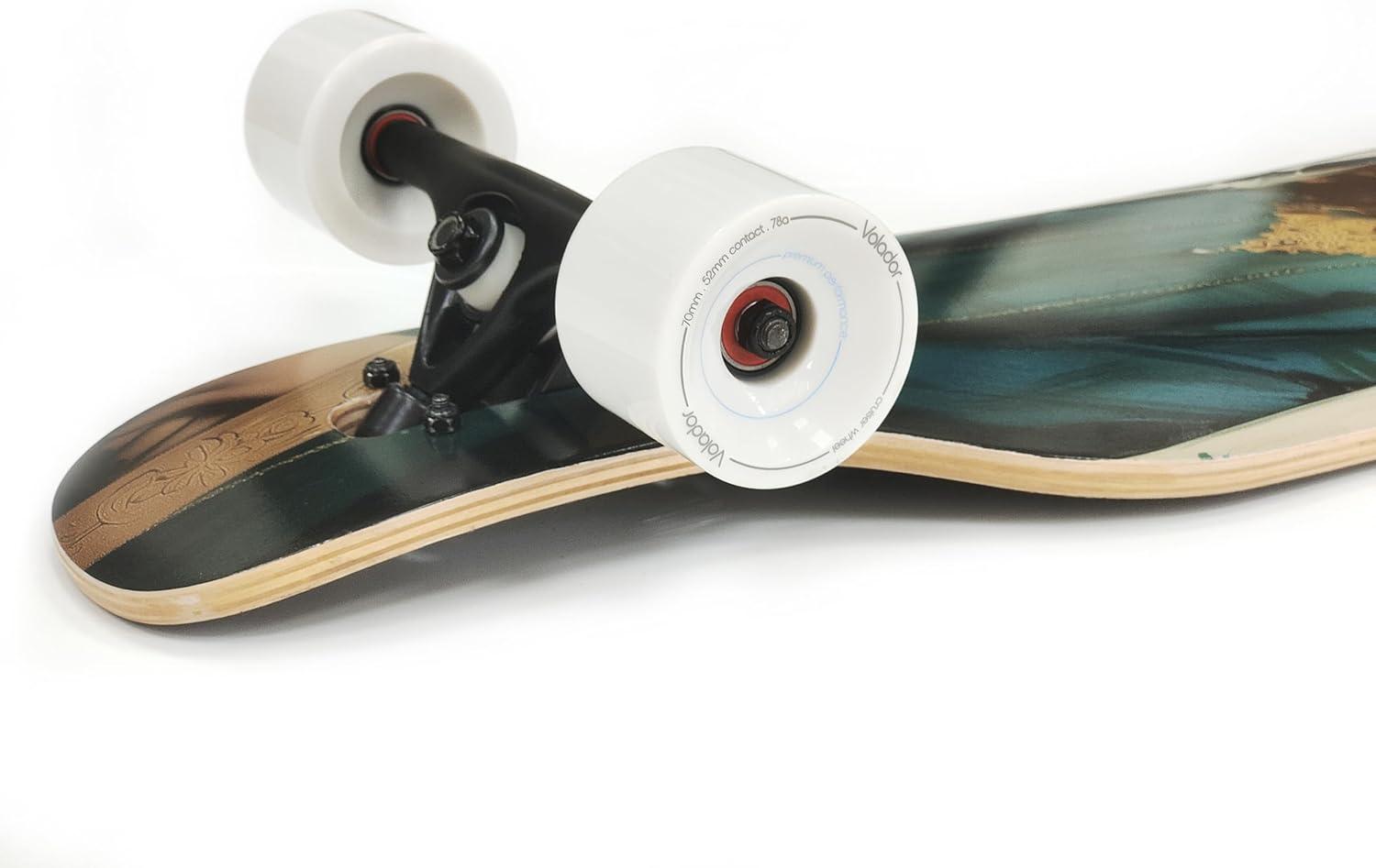 VOLADOR Urban Freeride Pro Longboard| Adaptive Cruiser 42inch| North America Maple| Camber Concave Drop Through Longboard Complete| Setup for Urban Commuting(Mary)