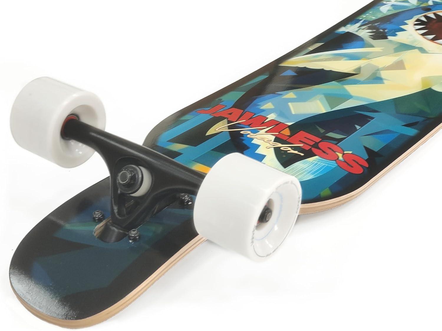 VOLADOR Urban Freeride Pro Longboard| Adaptive Cruiser 42inch| North America Maple| Camber Concave Drop Through Longboard Complete| Setup for Urban Commuting(Jaws)