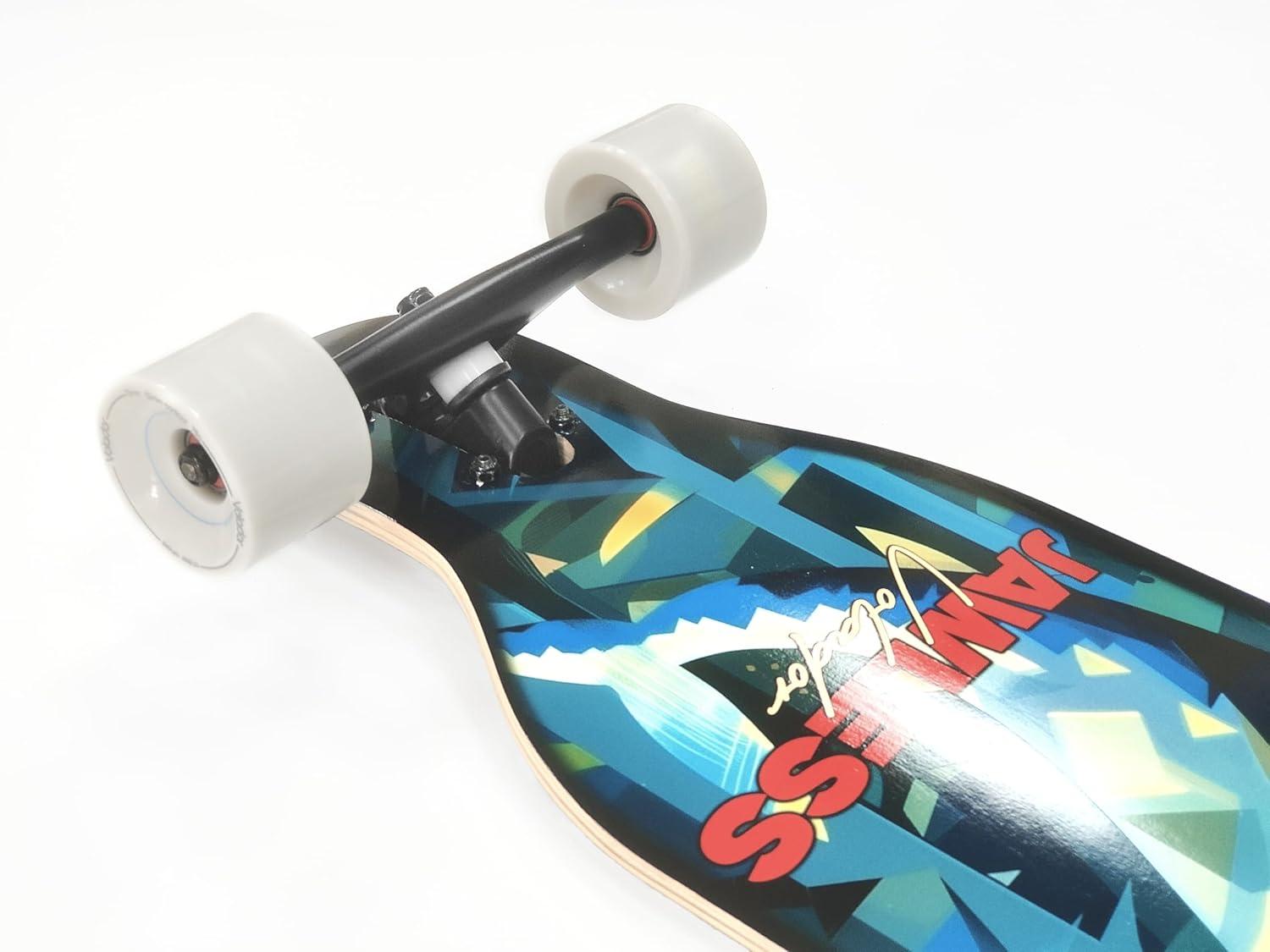 VOLADOR Urban Freeride Pro Longboard| Adaptive Cruiser 42inch| North America Maple| Camber Concave Drop Through Longboard Complete| Setup for Urban Commuting(Jaws)