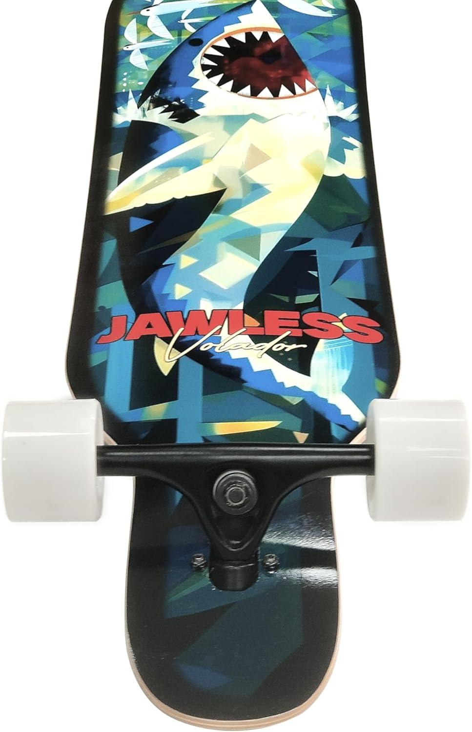 VOLADOR Urban Freeride Pro Longboard| Adaptive Cruiser 42inch| North America Maple| Camber Concave Drop Through Longboard Complete| Setup for Urban Commuting(Jaws)