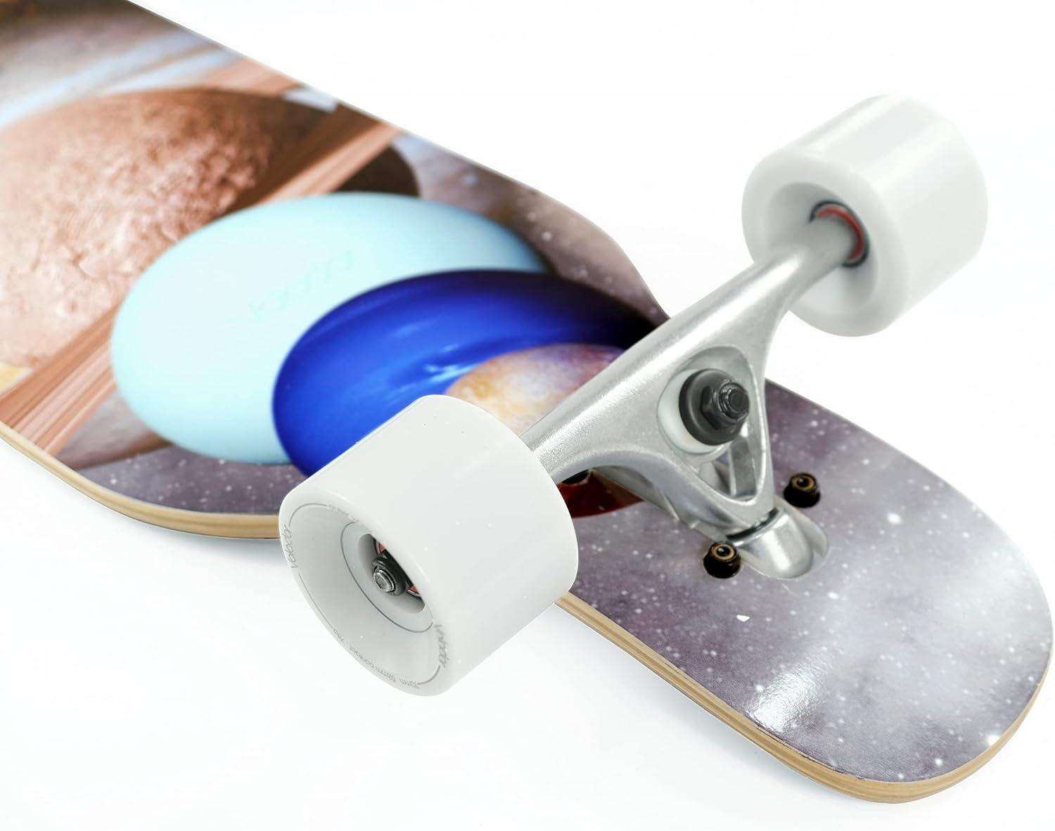 VOLADOR Urban Freeride Pro Longboard| Adaptive Cruiser 42inch| North America Maple| Camber Concave Drop Through Longboard Complete| Setup for Urban Commuting(Solar)