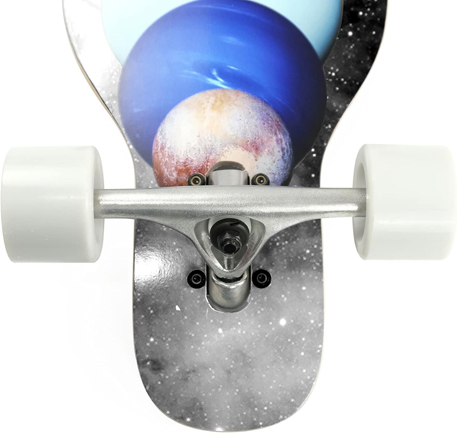 VOLADOR Urban Freeride Pro Longboard| Adaptive Cruiser 42inch| North America Maple| Camber Concave Drop Through Longboard Complete| Setup for Urban Commuting(Solar)